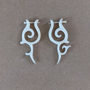 White Bone Earrings RARE